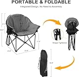 REALEAD Oversized Heated Camping Chair | Fully Thick Padded | Heated Chairs for Outdoor Sports with Back and Seat Heating | Heated Folding Chair for Adults | Support 400lbs | Battery NOT Included