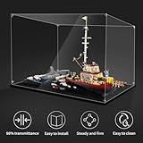 LILIKAKA Acrylic Display Case for Lego 21350 Jaws, 25.19x9.44x14.96inches (64x24x38cm), Protect Your Collectibles from Dust with a Clear Showcase