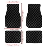 Generic 4PCS Universal Checkered Style Black Fabric Car Floor Mats Interior Carpets