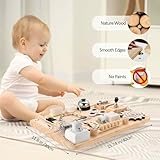 Potatomato Montessori Large Busy Board for Toddlers - Wooden Sensory Toys -Fidget Toys for Autistic Children-Preschool Learning Activities Fine Motor Skills