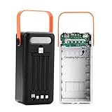 JzcsdkSIL 35-Slot 18650 Battery Housing Case Only(no Battery) with LED Flashlight Function for Outdoor Adventures PD QC3.0 USB Charger