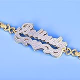 BlingSparkle Personalized Name Bracelet for Women Double Plated Nameplate with Heart XOXO Chain Unisex Custom Engraved Inspirational Cuff Bangle Infinity Love Gift for Mom Couples