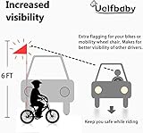 Uelfbaby 10Pcs Bike Safety Flag with Reflective Stripe Six Foot Heavy Duty Fiberglass Pole Polyester Full Color Tear-Resistant Waterproof Orange Flag Double-sided Reflective Flag