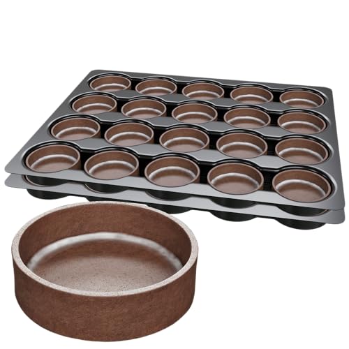 Cambie Round Chocolate Medium Tart Shells, 2.17" in Diameter, French Style Cocoa Tarts with White Chocolate Coating (Pack of 40)