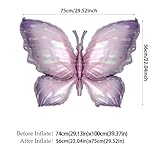 Purple Butterfly Balloons 4 Pieces 40inch Pink Purple Butterfly Foil Mylar Balloons for Butterfly Themed Party Wedding Birthday Baby Shower Party Decoration (Purple-4pcs)