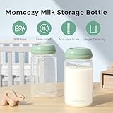 Momcozy Natural Baby Bottle, 11oz Wide-Neck Breast Milk Container, BPA-Free Plastic, Compatible with Momcozy Breast Milk Cooler