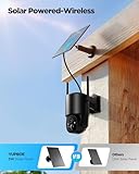 YUPBOE Security Cameras Wireless Outdoor Solar: Battery Cameras for Home Security WiFi Cameras Outdoor Surveillance Camera PTZ 360° CCTV Camera System with Floodlight Color Night Vision