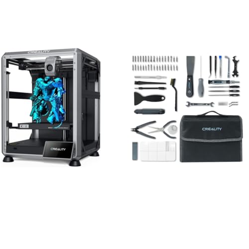 Creality K1 SE 3D Printer, with 600 mm/s Printing Speed CoreXY Auto Leveling and Z-Offset, 300℃ Dual-Gear Direct Extruder Full Metal Die Cast Solid Frame Build and 3D Printer Tools Kit