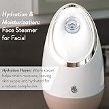 Facial Steamer SPA+ by Microderm GLO - Best Professional Nano Ionic Warm Mist, Home Face Sauna, Portable Humidifier Machine, Deep Clean & Tighten Skin, Daily Hydration for Maximum Serum Absorption