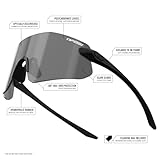 Tifosi Vogel SL Sport Sunglasses Men & Women - Ideal For Baseball, Cycling, Cricket, Golf, Hiking, Running