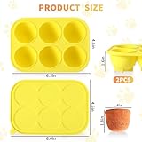 2 PCS 6 Cavities Dog Treat Molds with Lid Compatible with Power Chewer Pupsicle, Silicone Dog Treat Mold for Woof Pupsicle, Dog Molds for Frozen Treats, Dog Frozen Treat Holder, Dog Treat Tray