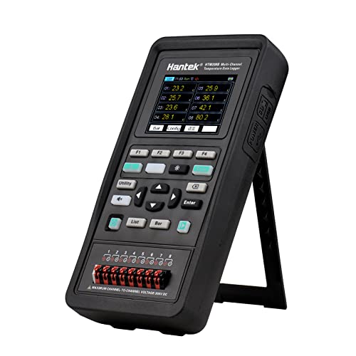 Irfora HTM208B 8-Channel Temperature Data Logger Reable Handheld Temperature-Recording Instrument 2.8-inch LCD Digital Multifunction Tester Multi-Channel High Precision Data Acquisition Recorder