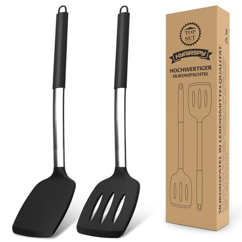 2 Pack Silicone Spatula Set, 15.75IN / 40CM, BPA Free Kitchen Spatula, Heat Resistant Rubber Spatulas, Ideal Kitchen Utensils for Non-Stick Pans, Sautéing, Frying, Baking, Turning and Flipping