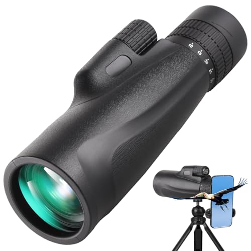 80 x 100 High Powered Monocular Telescope for Adults with Tripod, Monocular for Smartphone Suitable for Bird Watching Larger Vision Monoculars for Adults with BAK4 Prism & FMC Lens