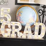 Graduation Decorations 2025 - 8 LED Marquee Light Up Letters “GRAD 2025” - Class of 2025 Ornaments Sign for Kindergarten Preschool High School College Wall Table Centerpieces Decor Party Supplies