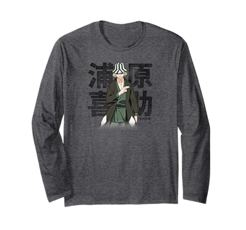 Bleach Kisuke Urahara Square Distressed Anime Long Sleeve T-Shirt