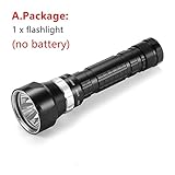 T7anpmmazz Lumen Dive Light Diving Flashlight 4*XHP50 Underwater Super Bright LED Waterproof Dive 100m Tactics 26650 Torch Diver Hunting Light High Bright Flashlight (A Package P50 LED White Light)