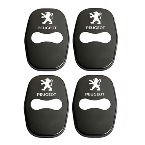 JPEGU 4 pcs Car Door Lock Latches Cover Protector for Peugeot 301 308 308S 408 508 2008 3008 4008 5008 207CC 308CC Stainless Steel Sports Style Trim Decor Accessories,C