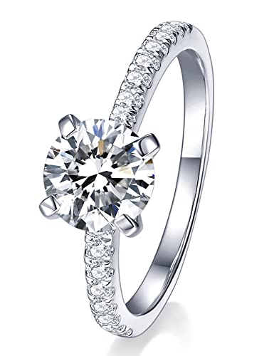 IMOLOVE Moissanite Engagement Ring for Women, Moissanite Wedding band for Women, 1CT Moissanite Promise Rings-65A