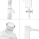 1000ml Essential Oil Distillation Apparatus Lab Glassware Kits with Hot Stove Graham Condenser Separating Funnel Water Distiller Purifier 24/40 Joint (1000ml)