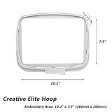 Sew Tech Embroidery Hoop for Husqvarna Viking Designer Diamond Deluxe Royale Ruby Topaz Epic Pfaff Creative Sensation Vision etc., Sewing Embroidery Machine Elite Crown 10x8 inch (260x200 mm) Hoops