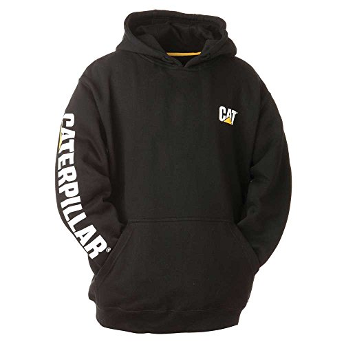 Caterpillar Men's Trademark Banner Hooded Sweatshirt (Regular and Big & Tall Sizes), Black, Medium