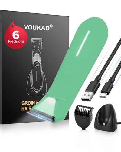 Pubic Hair Trimmer for Women and Men, Body Trimmer/Personal Groomer kit, Waterproof Clipper for Private Areas/Full Body, Vaginal, Groin, Ball, Chest, Bikini, No Nicks