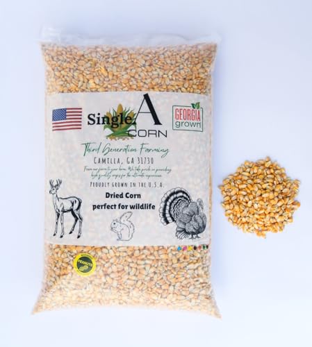 Single A Corn: Premium Dried and Shelled Whole Kernel Corn 21 lbs - Perfect Feed for Birds, Deer, and Other Wildlife- This Season's Corn!