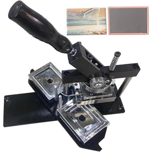 Rectangular Fridge Magnet Maker Machine,Square Metal Badge Maker,with 100 Sets of Consumables+ Paper Cutter Machine,Use in Refrigerators and Anywhere There is Iron