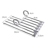 UUNVTOSU Clothes Hanger 5 in 1 Multifunctional Pants Rack Wardrobe Adjustable Magic Pants Rack Towel Rack Stainless Steel Folding Clothes Hooks Racks