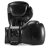 Sanabul Essential Gel Boxing Gloves for Men & Women, Kickboxing MMA, Muay Thai Gloves and Heavy Bag Training Punching & Sparring, AllBlack 12 oz