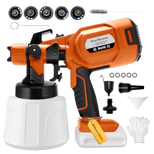 Xpersoul Paint Sprayer for Dewalt 20V Max Battery, Not included battery, Cordless Paint Sprayer for House Painting Handheld Electric Paint Spray Gun for garden, Home, Wall, Furniture, Cabinets, Scrawl