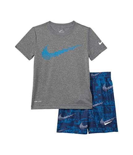 Nike Baby Boy's Dri-FIT Dominate Graphic T-Shirt and Shorts Two-Piece Set (Toddler) Blue Void 2 Toddler