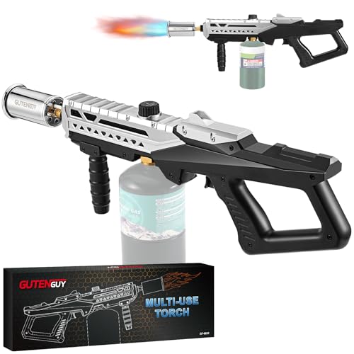 Gutenguy Powerful Propane Grill Torch Gun, Sous Vide Torch With Adjustable Flame, Flame Thrower Gun Charcoal Lighter for BBQ, Campfire, Searing Steak, Cooking (Tank Not Included)