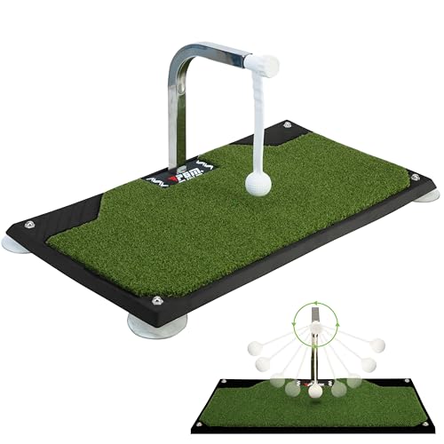 PGM Golf Swing Trainer - Golf Training Equipment with 5 Adjustable Height - Pure Path Swing Practice Mat Training Aid for Indoor Outdoor Home