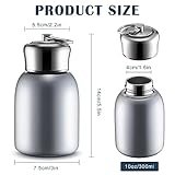 Mifoci 4 Pcs 10oz Mini Stainless Steel Water Bottle Slim Insulated Thermal Small Vacuum Hot Cold Drink Portable Water Bottle for Women Gifts Travel Camping Hiking (Silver)