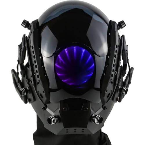 Punk LED Mask With infinity mirror lights Helmet Futuristic Mask Techwear mask Cosplay Costume for Adult