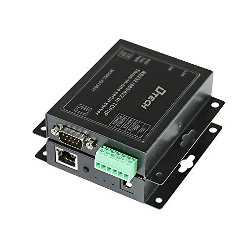 DTECH Serial to Ethernet Converter Adapter RS232 RS422 RS485 to TCP IP Device Server Supports DHCP DNS Modbus RTU/TCP 10/100M Power Over Ethernet POE