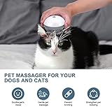 Ankilo Upgraded Handheld Pet Massager for Dogs and Cats, Electric Cat Massager Dog Massager, with 4 Rotatable Massage Heads, Three Modes, for Relieving Tight Stiffness Muscles, Promote Bonding