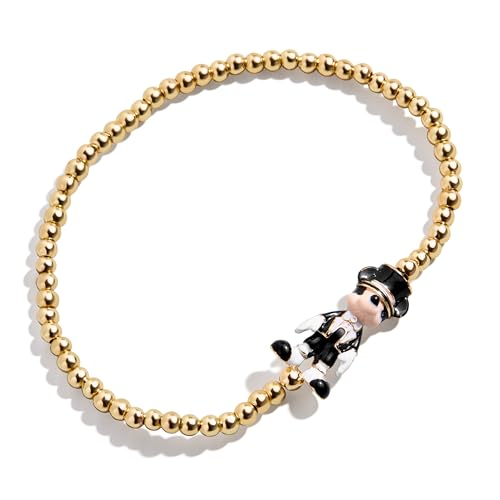 BaubleBar Mickey Mouse Groom Pisa Stretch Bracelet - Beaded Bracelet, Stacking Bracelets, Bachelorette & Wedding Jewelry, Licensed Disney Jewelry for Women