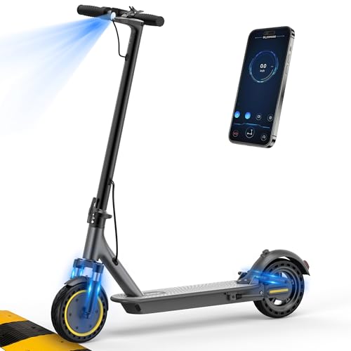 NAVIC Electric Scooter Adults, 19MPH Top Speed, 19/22 Miles Range, 8.5" Solid Tires, Folding E-Scooter with Dual Braking Dual Suspension, Escooter for Adults with App (T3-with Dual Suspension)