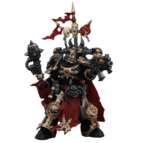 JOYTOY-Warhammer 40,000-1:18-Action Figure-Chaos Space Marines Black Legion Chosen Champion with Bolter and Power Maul-Collection Model Birthday Gifts