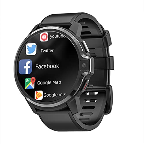 Rainbuvvy 4G Smart Watch Dual System 1.6" IPS Large Screen 4GB+64GB 5.0MP Dual Camera Android 9.1 Smartwatch 1050mAh WiFi GPS Fitness Tracker Sport Watch (4GB+64GB)