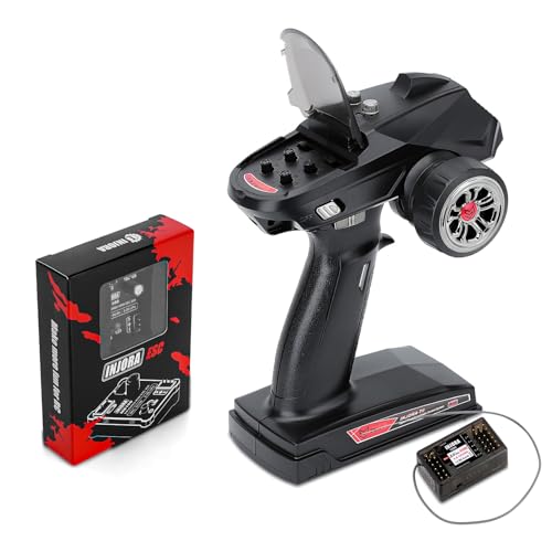 INJORA 20A Brushed Mini ESC & 6CH 2.4GHz Digital Transmitter with Gyro for 1/18 1/24 RC Crawlers