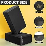 Lenwen 30 Pieces Black Yoga Blocks 9'' x 6'' x 3'' EVA Foam Non Slip High Density Dance for Stretching Pilates Meditation Accessories