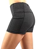 Neonysweets Womens Yoga Short Pants Exercise Workout Running Shorts Black/Gray 2 Pack L