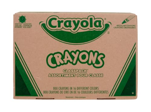 Crayola Bulk Crayon Classpack - 800ct (16 Colors), Back to School Essentials, Kids Crayons, Arts & Crafts Supplies Teacher Classroom Must Haves, Ages 3+