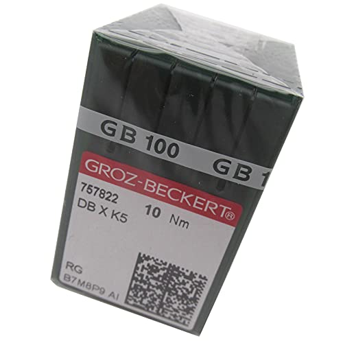 GROZ-BECKERT Needle in CKPSMS Clear Plastic Box- 100 Groz Beckert DBXK5 Industrial Embroidery Sewing Machine Needles Compatible with Tajima Barudan SWF (Size 100/16)