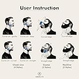 Aberlite ClearShaper 2.0 - Beard Shaper Kit w/Two Barber Pencils - Premium Shaping Tool - 100% Clear | Many Styles - The Ultimate Beard/Hair Lineup (US Patent) - Beard Stencil Guide Template Outliner