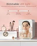 CUTIEWORLD Skincare Fridge With Dimmable LED Light Mirror, 4L Makeup Mini Fridge for Bedroom, Car, Office & Dorm, Cooler & Warmer, Portable Small Refrigerator for Cosmetics, Skin Care and Food, White